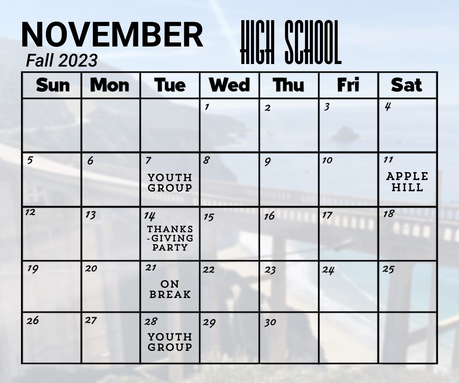 Student’s Calendar